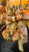 Load image into Gallery viewer, HEY PUMPKIN WREATH (olive and orange)

