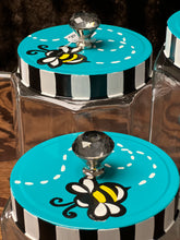 Load image into Gallery viewer, TURQUOISE BEE LID GLASS CANISTER SET
