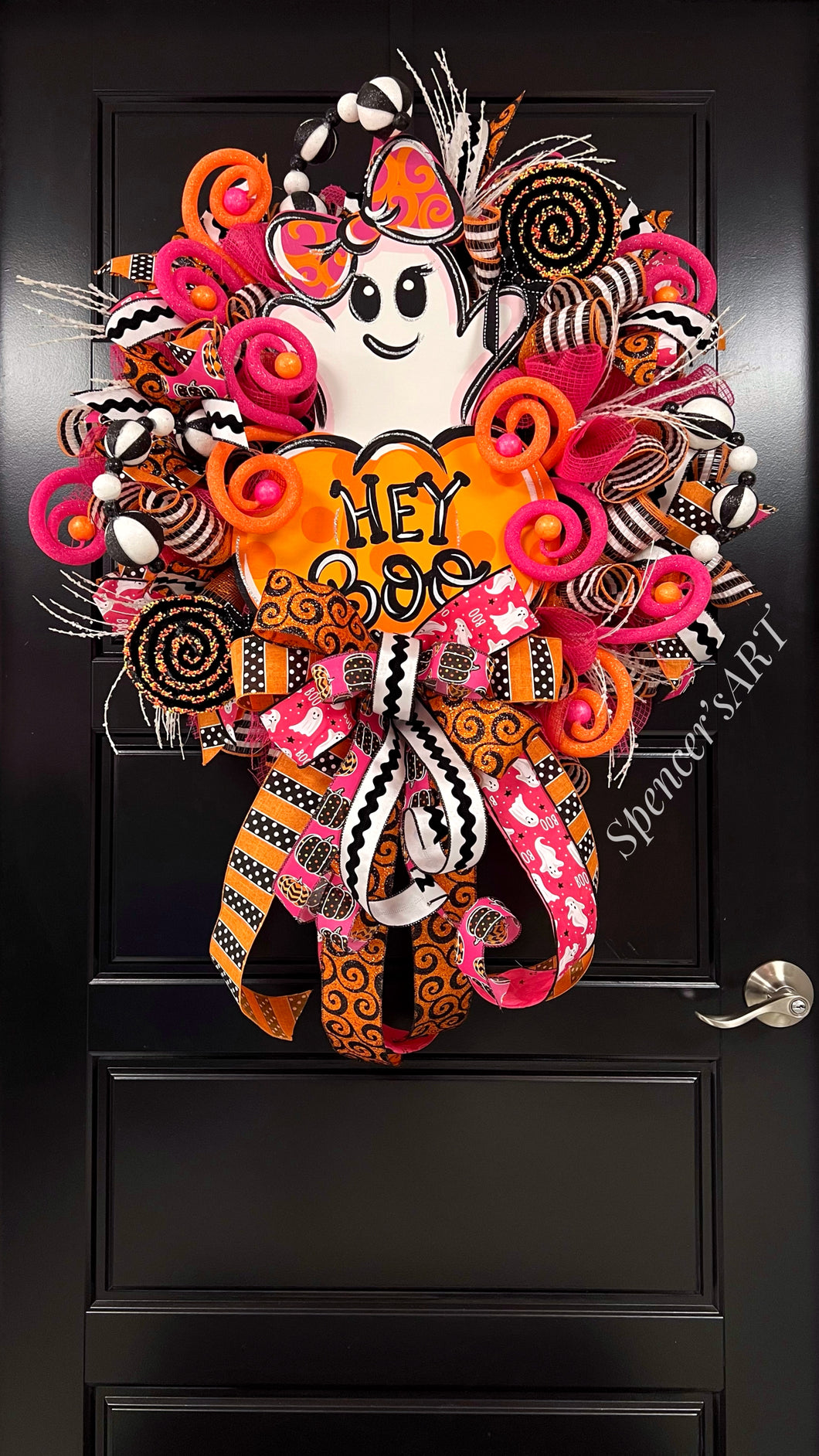 HEY BOO WREATH (white picks)