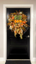 Load image into Gallery viewer, HEY PUMPKIN WREATH (olive and orange)
