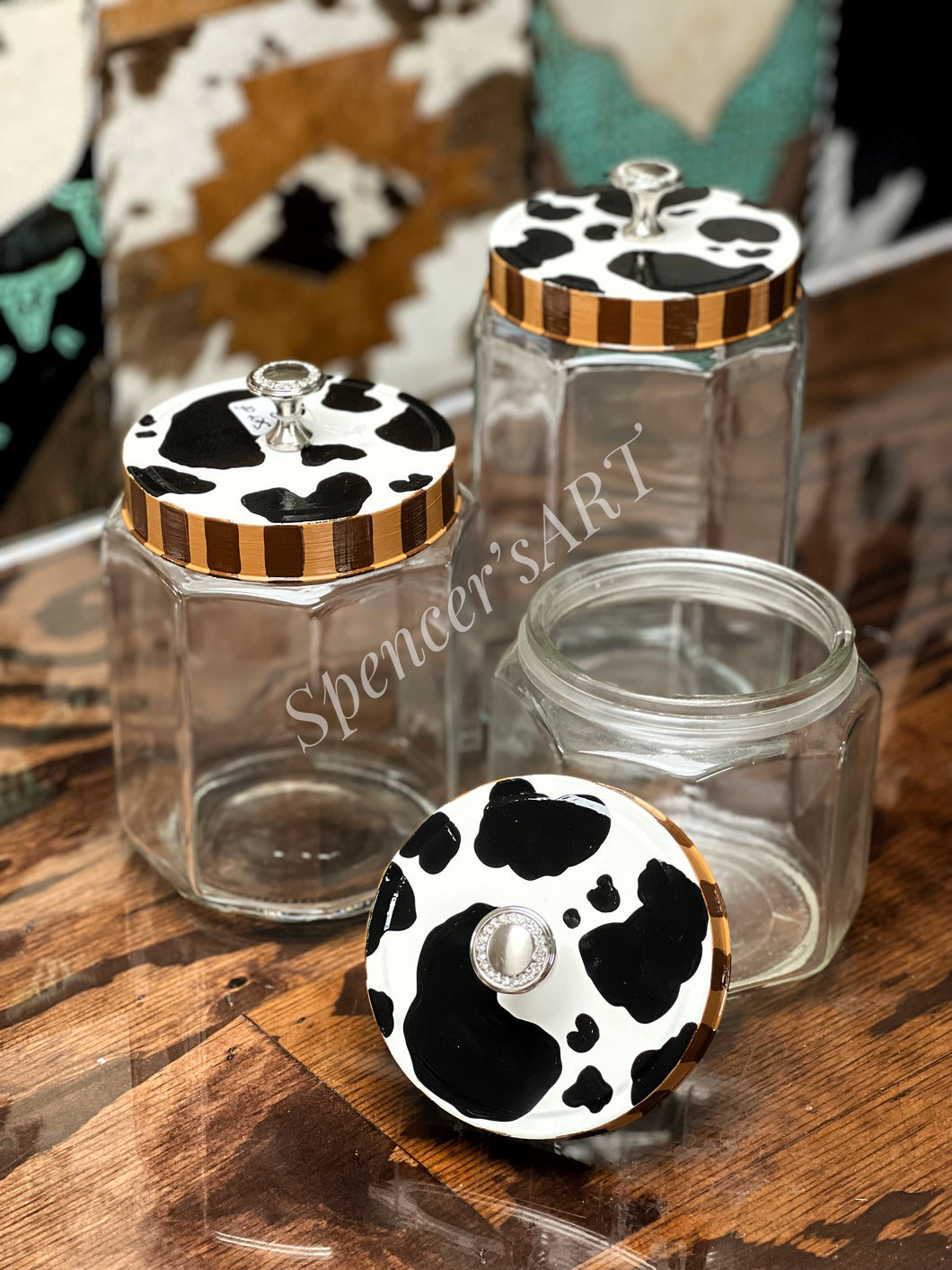 COW LID GLASS CANISTER SET