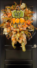 Load image into Gallery viewer, HEY PUMPKIN WREATH (olive and orange)
